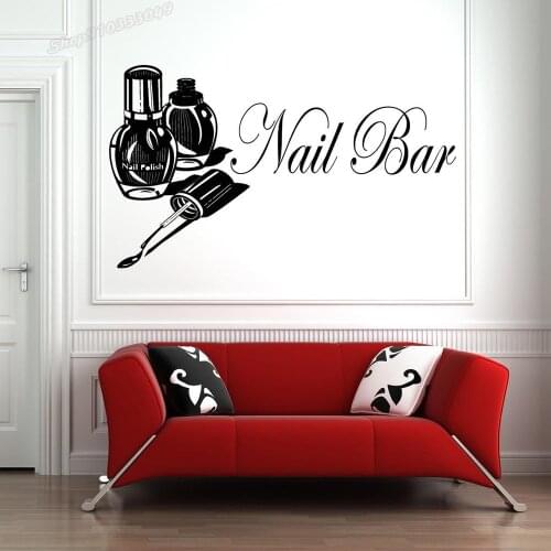 Nail Salon Wall Decal Manicure Pedicure Window Sticker Art Nail Bar Nail Polish Wall Sticker Beauty Salon Spa Wall Decor C837