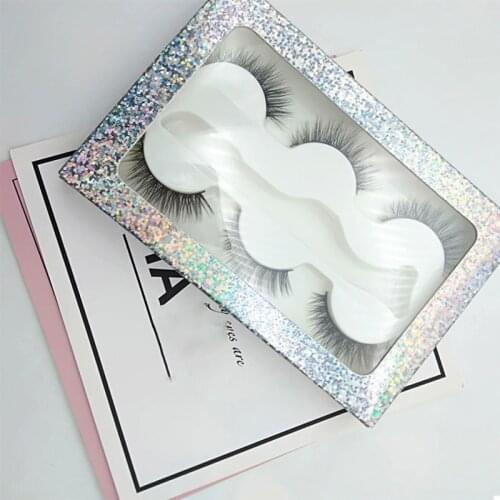 Wholesale 3 Pairs Eyelash Case with Tray Bulk Mink Eyelashes Custom Box Packaging Empty Mink Lash Box Lash Extension Case