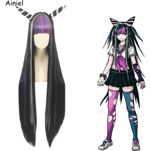Anime Danganronpa V3 Ouma Kokichi Cosplay Wig Danganronpa Mioda Ibuki Wig Hair Women Long Wig Synthetic Heat Resistant Wigs