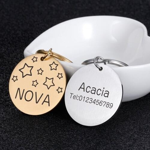 Personalized Pet ID Tags Custom Name Number Tags for Cat Dog Pet Supplies for Dog Cat Collar ID Tags Pet Accessories