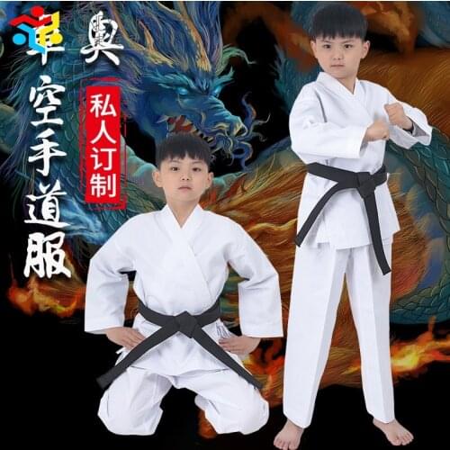 Profissional Branco Karatê Uniforme Com Cinto Taekwondo Terno Para Crianças Adultas Masculino Kung Fu Taekwondo Karate Clothing