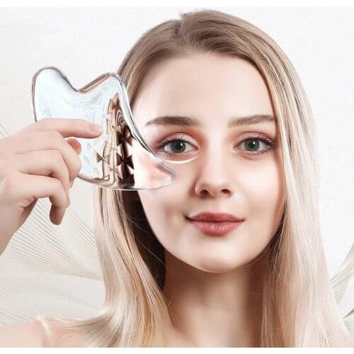 Gua Sha Crystal Scraping Board Transparent Face Shaving Beauty Face-lifting Detoxification Facial Massage Crystal Board
