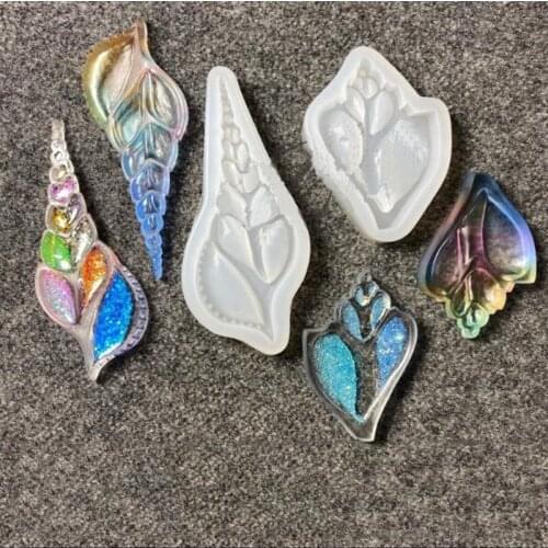 1pcs Shell Conch Transparent Silicone Mold DIY Water Drop Mold Keychain Decoration Table Mold