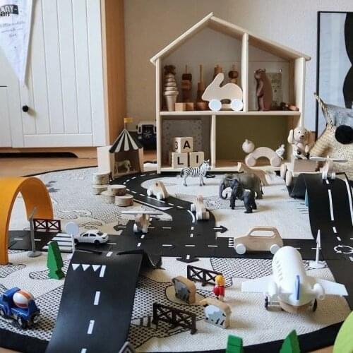 DIY PVC Mat Track Play Set Road Car Track Baby Puzzle Game Mat Floor Carpet Educational Learning Toys Nordic Kids Room Decor