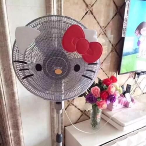 35-45cm Cute KT Cat Fan Dust Covers Kids Finger Guards Cover Pink White Kitty Cat Doraemon Cartoon Electric Fan Covers