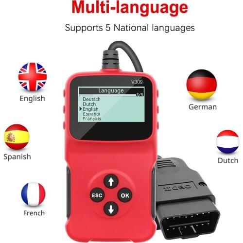 V309 OBD Code Reader Read/Clear Fault Code I/M DTC OBD2 OBDII / EOBD USB OBD 2 Car OBD Diagnostic Scanner Auto Tool