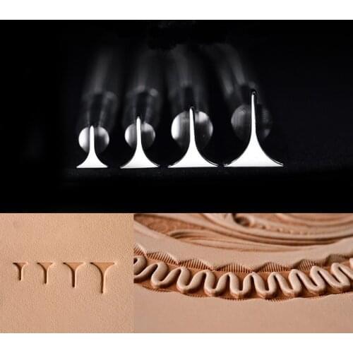 Diy handmade leather vegetable tanned leather stainless steel leather leather carving printing tools lace 4