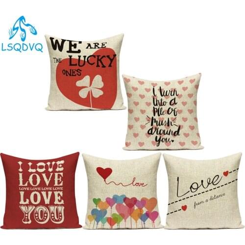 Modern Home Decorative Throw Pillows Wedding Cushion Cover Case Letter Love Gift Almofadas Cojines for Sofa Home Decor