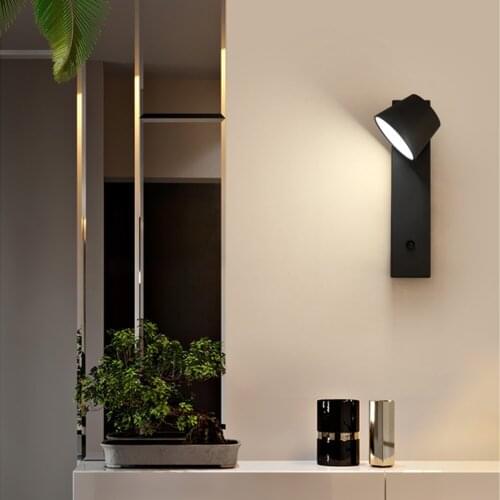3W LED Wall Lamp Aluminum Wall Sconce Rotation Fixture Lights Bedside Reading Lamp Stair Dining Room Bedroom Light With Switch