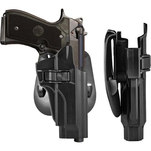 360 Degree Roatable Beretta 92fs Gun Holster Waist Belt Paddle Holster Plastic-Steel M92 Gun Holder Case Airsoft Accessories