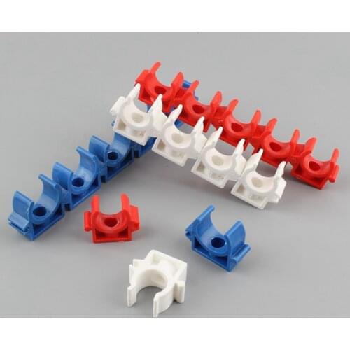 10pcs 16/20/25/32mm PVC Electrician Tube Pipe Clamp Plastic 3/8'' 1/2'' 3/4'' Wire Card Border Card Line Pipe Clamp Fittings