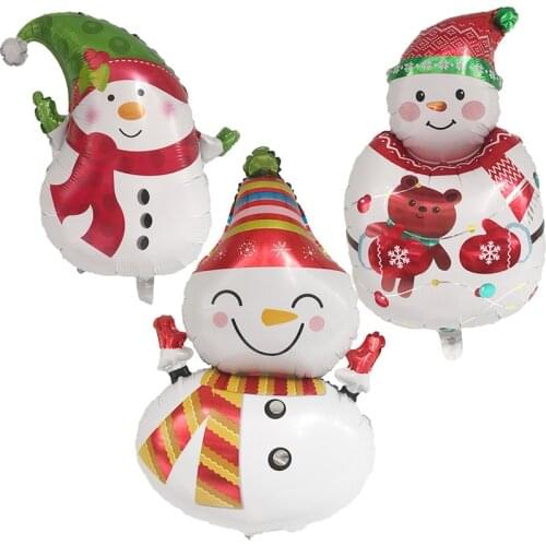 1PC New large Christmas snowman modeling aluminum foil balloon festive party decorating Supplies kids toys globos