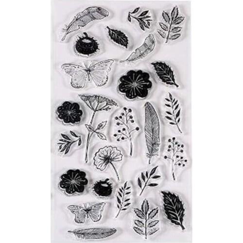 1PC Leaves Plants Clear Silicone Decorative Stamps for Cards Making Decoration and DIY Scrapbooking Embossing Album Decor Craft