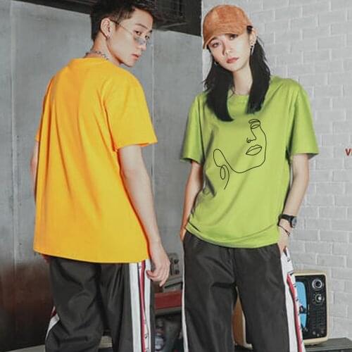 12 Colors Summer Women Tops 2020 Korean Style Cartoon Print Short Sleeve T Shirts Female T Shirt Women Gym Couple Clothes