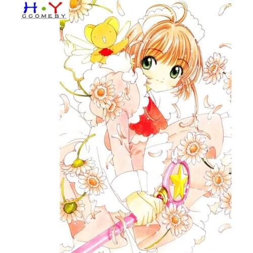 5D diy Diamond Painting cartoon Japan Anime Cardinal Sakura Beautiful girl Diamond Embroidery Cross Stitch Mosaic decoration gif