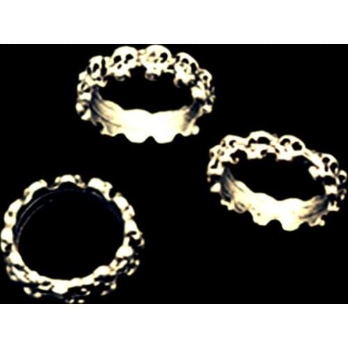 8pcs Silver Plated 12 Skull Combination Round Pendants Punk Necklace Earrings DIY Charms Jewelry Crafts Findings 22mm A613