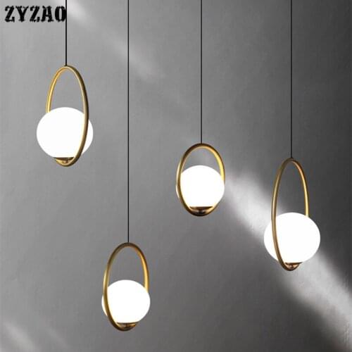 American Retro Glass Ball Led Pendant Lights Bedroom Bedside Hanglamp Art Deco Loft Restaurant Dining Room Kitchen Hanging Light