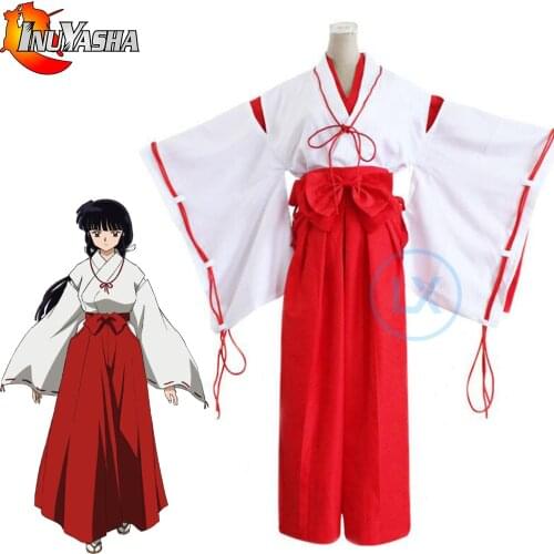 Anime Inuyasha Kikyo Kimono Full Set Cosplay Costume Halloween Costume For Women Men Girls Gift