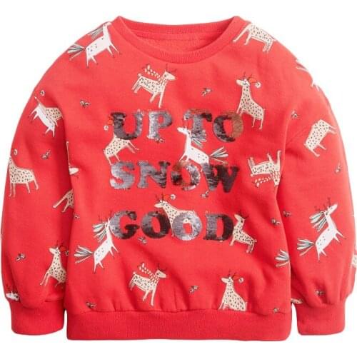 Bambino New Year 2021 Sweatshirt Cartoon Fleece Winter Clothes Kids Girl 2-9 Years Little Girl Costumes Warm School Clothing