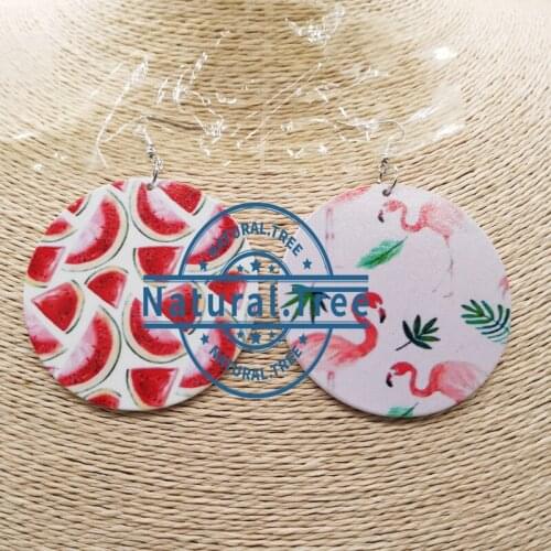 Free Shipping!! flamingo wooden earrings