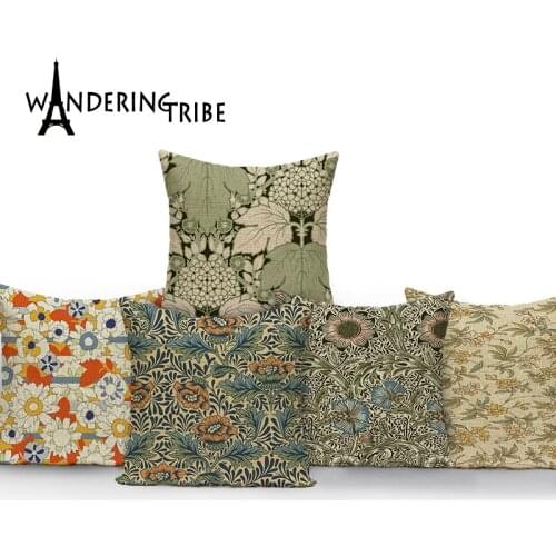Flower Cover Cushion Vintage Pillows Decor Home Decorative Cushion Sofa Case Scandinavian Style House Cushion Covers for Pillows