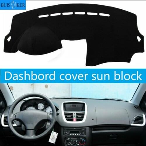 For Peugeot 207 206+ Auto Dashboard Cover Dashmat Mat Pad Anti-UV Sun Shade Instrument Protective Carpet Car Styling Accessories