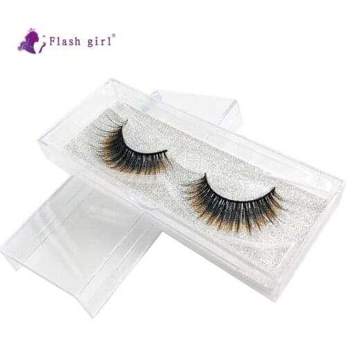 Flash Girl Mink Eyelashes E-14 Thick Handmade Full Strip Lashes Cruelty Free Reusable Fake Eyelash Makeup