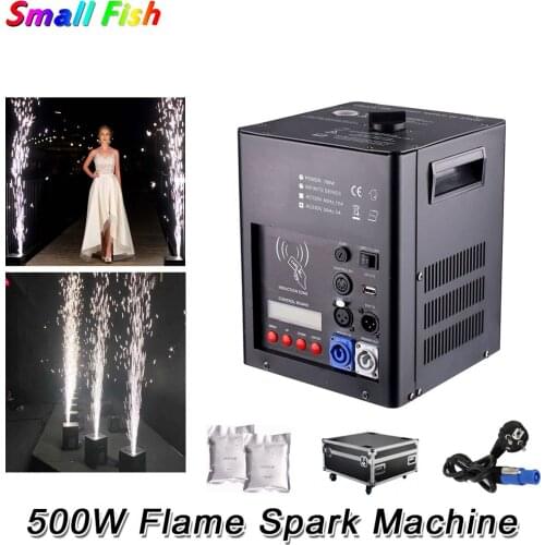 Flightcase Pack 500W Cold Spark Firework Fountain Machine DMX/Remote Control Wedding Party KTV Stage Lighting Shows Equipments