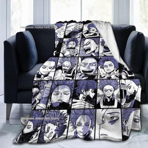 My Hero Academia Collage Anime Shinso Fleece Throw Blanket Fuzzy Warm Throws for Winter Bedding Couch and Plush House Warming