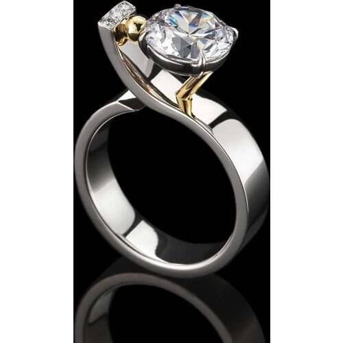 Fashion 925 Silver white adjustable ring for bride engagement jewelry