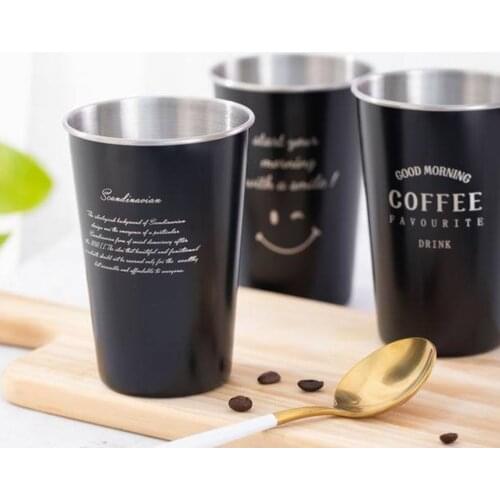 500ML Stainless Steel Beer Mug Ice Cold Coffee Beverage Cups Reusable for Bar Home Restaurant Coffee Beer Mugs Tumbler Cup