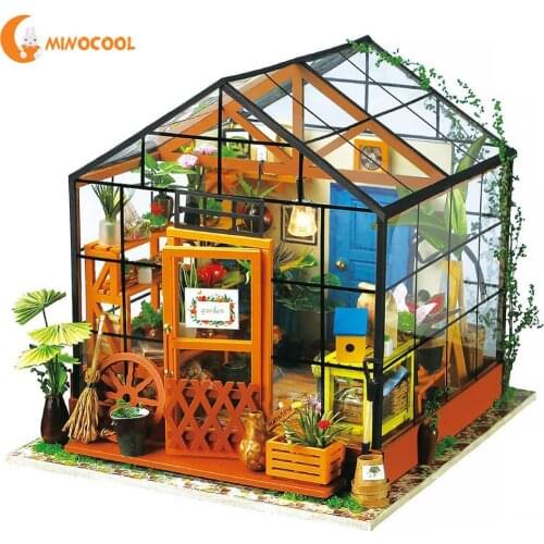 DIY Small Doll House Miniature Dollhouse Cathy Flower House With Furnitures Wooden House Toys Educational Assembled Model