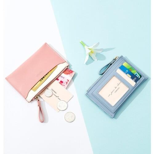 Multi-function Card Package Multi-card Small Wallet Fashion Panelled Color Zipper Coin Purse Card Holders Handbag Small Pocket