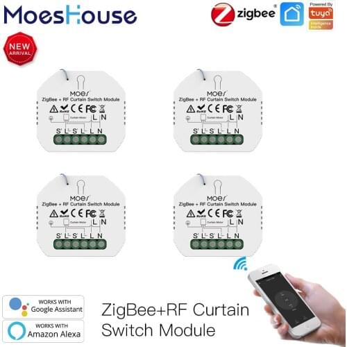 MoesHouse zigbee tuya smart life smart home control remote control curtain Blinds blind motor smart blinds google home