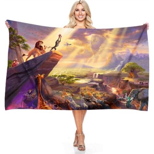 Disney The Lion King Cartoon 3d Bath Towels Bathroom Microfiber Beach Towel Adult Childrens Soft Wrap Towel 140x180cm Big Size
