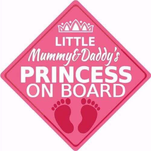 Personality Car Sticker PRINCESS ON BOARD Warning Decals Fashion Window Bumper Decoration Accessories Waterproof Decal 14*14cm