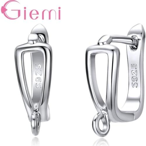 New Arrival Factory Price One Pair 925 Sterling Silver Hollow Hoop Earrings Women Girls DIY Accessories Jewelry