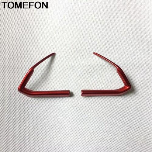 TOMEFON Interior For Mazda CX-3 CX3 2015 2016 2017 2018 Steering Wheel Trim Cover Moulding Car Styling Products ABS Chrome Red