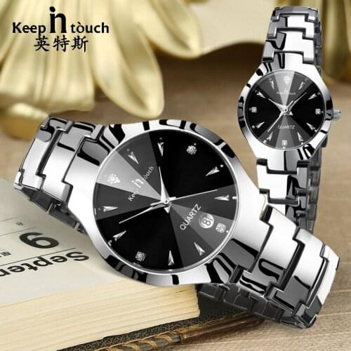 Luxury Couple Watches Pair Men And Women Waterproof Calendar Stainless Steel Lovers Watch Couples Gift Dropshipping Couple Watch