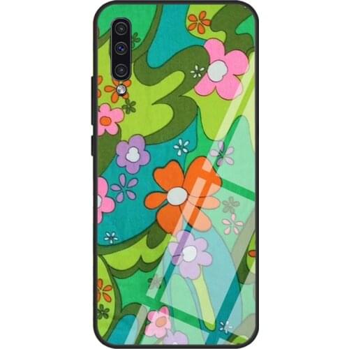 Indie Aesthetic Flower Tempered Glass Case For Samsung A52 A12 A32 A42 A72 A31 A51 A71 A40 A50 A70 A20e A21S