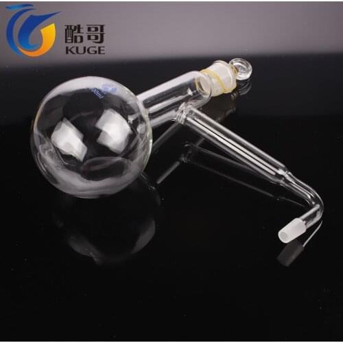 Glass distiller Bottom bottle distiller flask 500ml 24 # mouth 14 # plug steamed flask