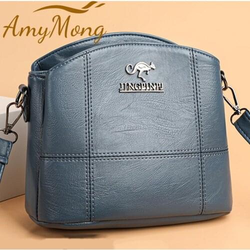 3 Layers PU Leather Handbags Purses Small Fashion Crossbody Messenger Shoulder Bag Women 2021 New Simple Bag Designer Flap Sac