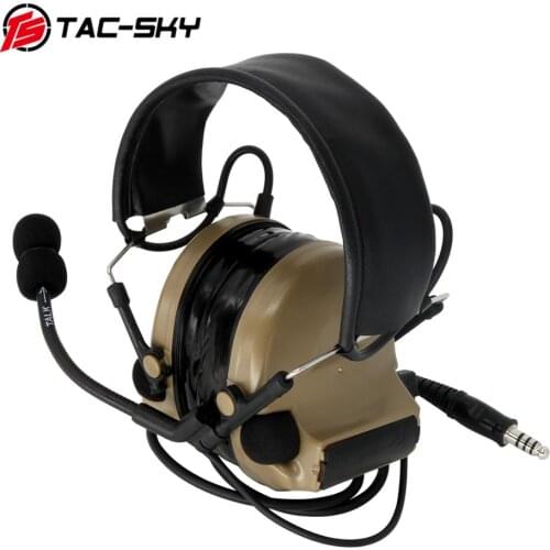 TAC-SKY COMTAC II silicone earmuffs version outdoor tactical headset hearing defense noise reduction military headphones DE