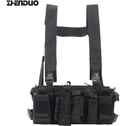 Outdoor Multi-functional Tactical Vest Chest Hanging Waterproof Nylon Military Fan Training Uniforms Cycling Tracksuits