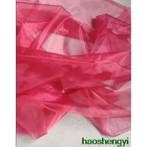 High-quality high-gloss red light organza gauze fabric, wedding transparent wedding decoration clothing fabric