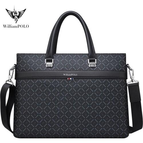 WILLIAMPOLO Briefcase mens handbags business casual shoulder messenger bags computer bags pl203060