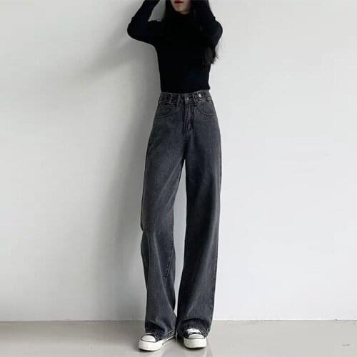 Woman Jeans Pants Autumn Winter High Waist Loose Drape Pantalones Vaqueros Mujer