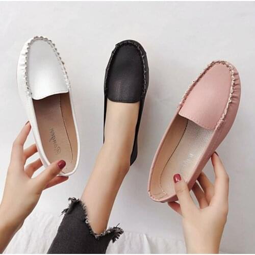 Woman Flats Shallow Shoes Women Espadrilles Grandmother Shoes White Slip on Flat Shoes Black Loafers Casual Shoes Zapatos Mujer