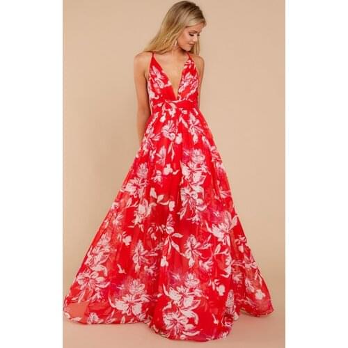 Women Long Maxi Dresses Bohemia V-neck Three Quarter Sleeve Floral Print Ethnic Summer Beach Female Split Stylish Style Dress