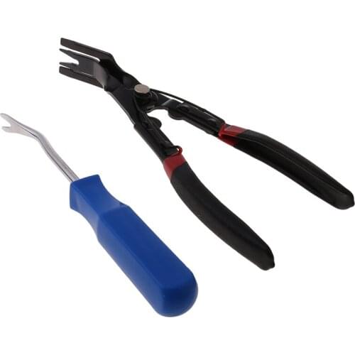 2 Pcs/Set Car Door Card Panel Trim Upholstery Remover+Clip Removal Pliers Pry Tool Car Maintenance Kit High Quality C45